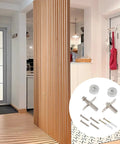 360 Degree Concealed Pivot Door Hinge Set Built Like A Tank With Heavy Duty Rotation Aluminum Alloy Construction Corrosion Resistant Adjustable Shaft For Precise Door Alignment Mounting Hardware Included shown with mounting accessories and modern interior