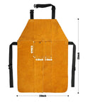 Heavy Duty Leather Welding Apron, Flame and Spark Resistant Bib, Safety Smock for Blacksmiths Welders and Woodworkers, 23x35 Inches, Full Knee Coverage, Durable Fireproof Stitching