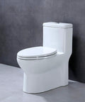 Elongated Toilet Seat With Slow Close Lids Easy To Install And Clean Durable White Plastic Replacement in modern bathroom setting