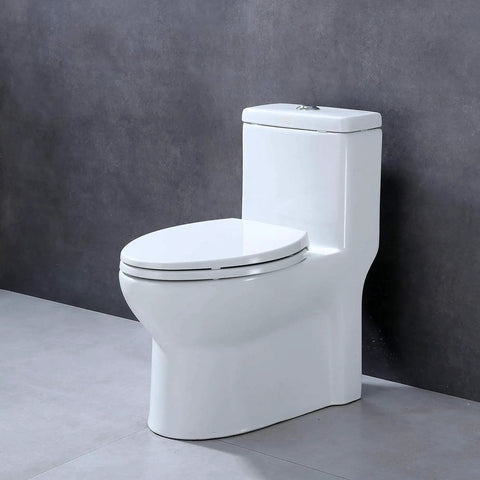 Elongated Toilet Seat With Slow Close Lids Easy To Install And Clean Durable White Plastic Replacement in modern bathroom setting