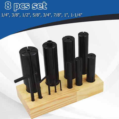 Eight Piece Expanding Arbors Set For Lathe Milling Mandrels High Accuracy Must Have One Quarter Inch To One And A Quarter Inch