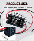 LED Brake Light Flasher Module For 12V-24V Vehicles Red Tail Light Strobe With Smart Brake Pattern Quick 4x Blink Slow 4x Blink Then Steady: black GS-100A module, 15 cm cable
