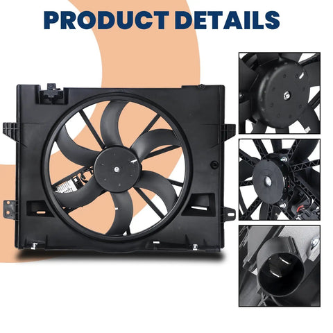 Straight Bolt On Tough Built AC Condenser Radiator Cooling Fan Assembly compatible with 2005 to 2011 Lincoln Town Car.