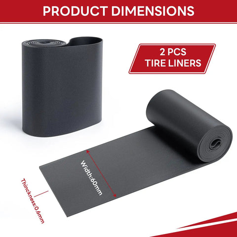 26X4.0 Inch Rim Strip And Fat Tire Rim Tape PVC Inner Tube Cushion Protector Anti Puncture Pack Of 2 For Bikes Black