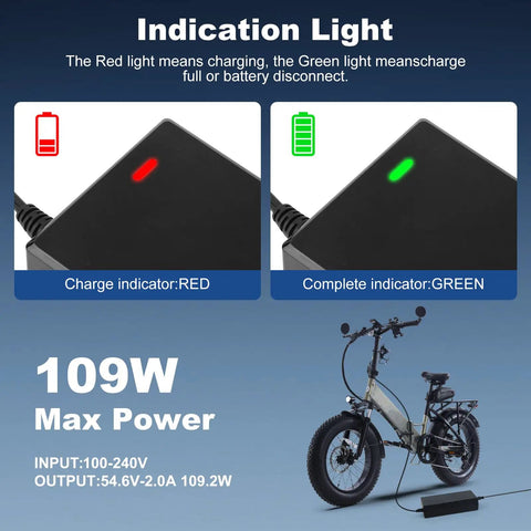 54.6V 2A Universal Electric Scooter And E Bike Charger With Three Plug Types Replacement Charger For 48V Batteries Gotrax F1 F2 F5 And Other 54.6V Battery Scooters Plug And Play Ready