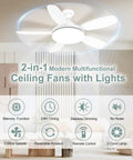 32 Inch Socket Fan Light With Remote Ultra Bright 3000 Lumen Ceiling Fan Light Combo E26/E27 installed in modern room.
