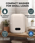 Slick Mini Clothes Washer With Built In Spin Basket For Undies And Socks Smart Pulsator Cycle Delivers Top Notch Clean in a compact design with plants.