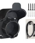 Heavy Duty J1772 EV Charger Holder Wall Mount Electric Vehicle Cable Organizer For SAE J1772 Plug with screws and cable setup.