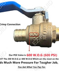 10 Pack Three Quarter Inch PEX Ball Valve Full Port Brass Shut Off Valve For PEX Tubing Plumbing Crimp Connection Durable Residential And Commercial Water Control And DIY Friendly Installation