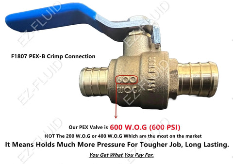 10 Pack Three Quarter Inch PEX Ball Valve Full Port Brass Shut Off Valve For PEX Tubing Plumbing Crimp Connection Durable Residential And Commercial Water Control And DIY Friendly Installation