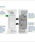Lever Edge 15 Amp Single Pole Rocker Switch 10 Pack White Model E5601 MW showing features and wire compatibility