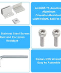 10 Pack Adjustable 35-50mm Solar Panel End Clamp Mounting Brackets In Anodized Aluminum Z Bracket Kit with screws and wrench