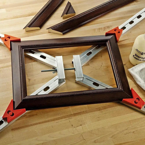 Woodworking Frame Corner Clamps Kit With Self Squaring Adjustable Corner Clamp System That Tightens All Four Corners At Once