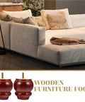 Four Pack Wooden Furniture Feet For Cabinets And Sofas Sturdy Leveling Legs For Desks And Tables Easy Install And Reusable Wood Feet
