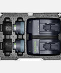 Energy Set For 18V Cordless Tools With Two 4.0Ah Li HighPower Batteries And TCL6 Duo Charger in case top view