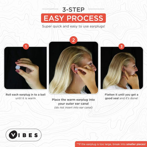 3-step guide using Custom Moldable Silicone Ear Plugs For Sleep And Travel, 6 Pairs Reusable Gel Earplugs With Waterproof Design