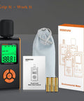 Your Go To Portable Sound Level Meter With A Weighted Measurement And Fast And Slow Response For 30 To 130 Decibels, Backlit LCD, Real Time Readout, High Accuracy, Ideal For Home Office School And Factory, black handheld unit with accessories