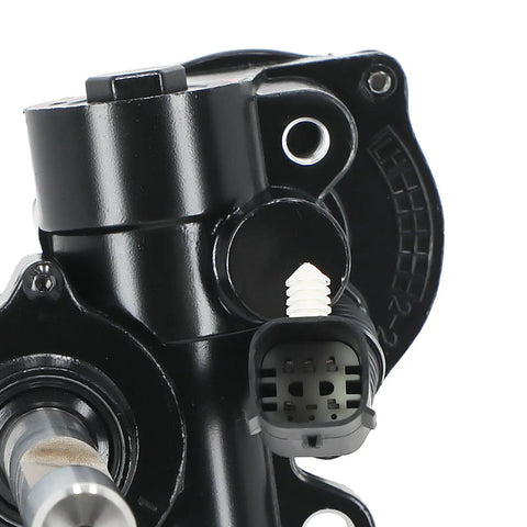 Power Running Board Motor For Ford F-150 2015 To 2020 Front Left Driver Replacement With OEM FL3Z16A507A FL3Z-16A507-A Durable Long Lasting Build And Universal Mounting Holes For Easy Bolt-On Install And Smooth Step Access black metal motor housing and connector