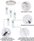 Components of Champagne Bubble Pendant Lights 5 Light Kitchen Island Fixture With Dimmable 40W Integrated LED Modern Ceiling Hanging Light.