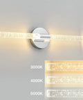 Gold Bubble Crystal Wall Sconce with LED Vanity Light over mirror, dimmable brass finish, crystal glass diffuser, color temp control
