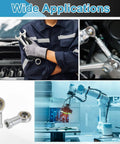 Two Pack SI14T/K Rod End Bearings, 14mm Bore, M14x2 Right Hand Female Thread, Self-Lubricating Chrome Steel Joint With Jam Nuts in robot arm and linkage use