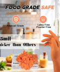 Heavy Duty Nitrile Disposable Gloves In Bright Orange Boasting Tough As Nails Tear Resistance And A Slick Comfort Fit Built For Kitchen Chores Auto Detailing And Garage Grind 100 Pack Box with medical grade and latex free features.