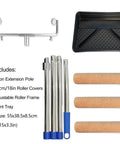 No Nonsense Heavy Duty Textured Paint Rollers For Walls With Medium Nap Polyester And Lightning Fast Paint Flow Coupled To Lightweight Extension Pole Plus Solid Painter Brush Set Total DIY Home Refresh Essential kit with extension pole, rollers, and paint tray.