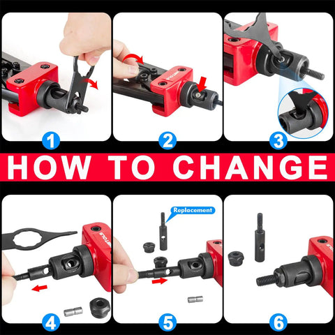 Steps to change mandrel on Rivet Nut Tool Kit WETOLS with 7 Mandrels and 70Pcs Rivnuts Assortment Kit, 14 Inch Manual Riveter