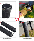 Comparison of Comfy Rubber Bike Handlebar Grips With Aluminum Alloy Core And Plastic End Caps For MTB BMX And More vs competitors.