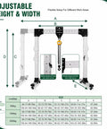 Straight Up Adjustable Aluminum Gantry Crane Kit With Manual Chain Hoist For Heavy Lifting Gear Moves dimensions and features guide.