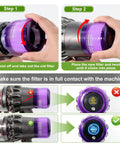 Installation steps for 3 Pack Dyson Vacuum Filter Replacement For V15 Detect V11 Torque Drive And V11 Animal