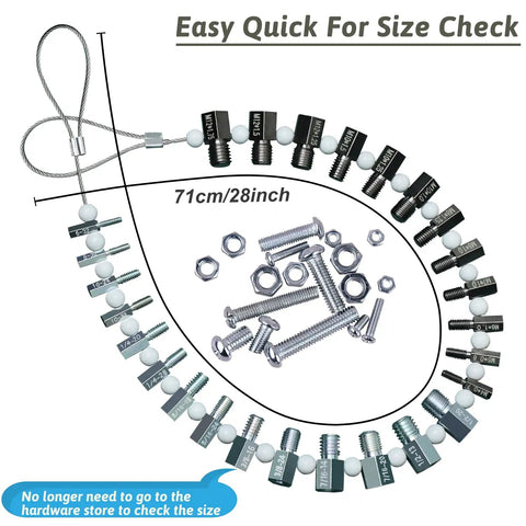 Nut And Bolt Thread Checker Set With 26 Male And Female Gauges SAE Inch And Metric Quick Size And Pitch Verification shown