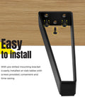 8 Inch Solid Steel Furniture Legs Set Of 4 Matte Black Finish for DIY Makeovers pre-drilled trapezoid leg installation