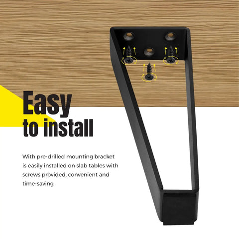 8 Inch Solid Steel Furniture Legs Set Of 4 Matte Black Finish for DIY Makeovers pre-drilled trapezoid leg installation