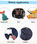 Widely application of Three Sixteenth Inch Grommet Tool Kit Eyelet Plier Set in shoes, clothes, belts, crafts, and price plates.
