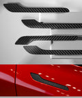 Premium Carbon Fiber Exterior Door Handle Protector For Tesla Model 3 And Model Y displayed and installed
