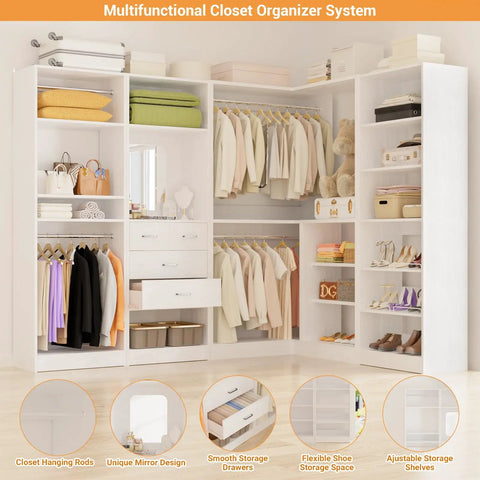 Beat The Clutter Game With This Dope Freestanding Closet System Built To Max Out Your Space Featuring Modular Wardrobe Organizers with hanging rods.