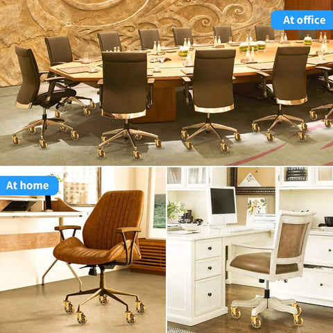 Office and home settings with chairs on Top Shelf Roller Blade Office Chair Wheels Soft Polyurethane Desk Caster Set Of Five.