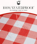 Rectangle Vinyl Tablecloth Waterproof Buffalo Gingham Red For Outdoor Picnics And Camping Heavy Duty Wipeable Table Cover 54 X 78 Inches