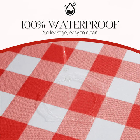Rectangle Vinyl Tablecloth Waterproof Buffalo Gingham Red For Outdoor Picnics And Camping Heavy Duty Wipeable Table Cover 54 X 78 Inches