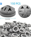 Big Bundle 150 Piece Nylon Push-In Wire Connectors For Electrical Boxes, Non Metal Knockout Plugs And Junction Box Fittings Perfect For DIY Conduit Work And Heavy Duty Cable Management Projects, gray 2.4cm plug size