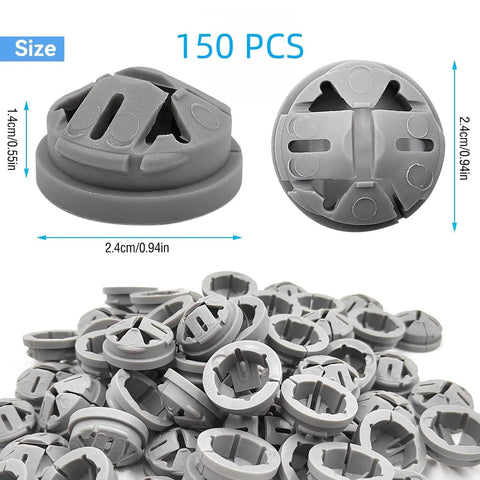 Big Bundle 150 Piece Nylon Push-In Wire Connectors For Electrical Boxes, Non Metal Knockout Plugs And Junction Box Fittings Perfect For DIY Conduit Work And Heavy Duty Cable Management Projects, gray 2.4cm plug size