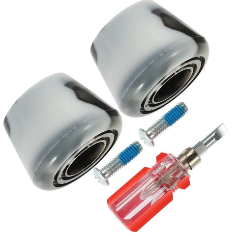Replaceable Roller Skate Toe Stopper Brake Plug Set With Screws And Screwdriver For Quad Skates Black And White Brake Accessories