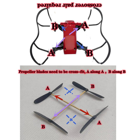 Diagram showing 46 Mm Nylon UAV Propeller Blades For Mini Drones With 0.8mm Shaft Forward And Reverse RC Quadcopter Propellers