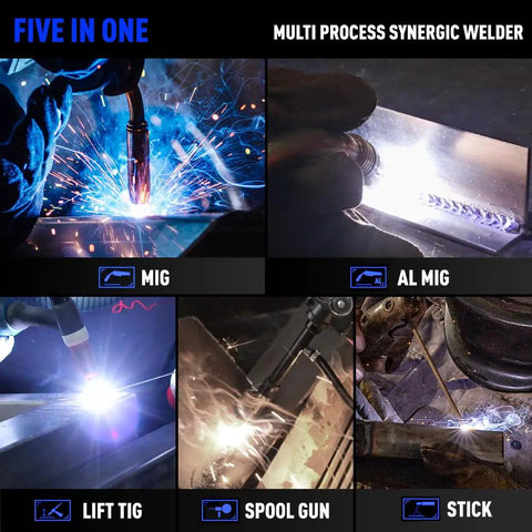 Dual Voltage 200 Amp MIG Welder Portable 110V 220V Gas Or Gasless MIG With Flux MIG Lift TIG And Stick Welding 4 In 1 shown in use