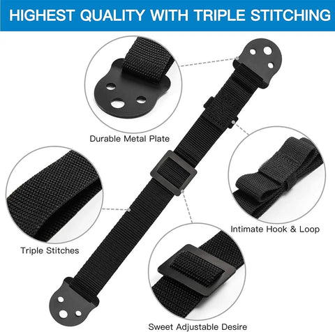 Heavy Duty Anti Tip Straps For TVs And Furniture Dual Safety Straps With Metal Plates Kid Proof Securement Adjustable