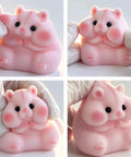 Totally Sweet Handmade Squishy Hamster Toy For Chill Out Vibes, ultra soft pink silicone stress relief fidget toy being squeezed.