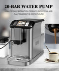 Top Notch Fully Automatic Espresso Machine With Smart Tft Display And One Touch Programs Featuring Dual Boiler Extraction Plus Quick Auto Milk Frother For No Stress Cafe Sips At Home Or Office on marble counter.