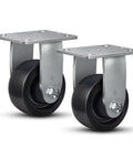 Built Like A Tank Heavy Duty 4 Inch Industrial Caster Wheels With Polyolefin Tires And Rust Resistant Galvanized Tracks for carts.