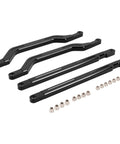 High Clearance Boxed Rear Radius Rods Arms For Polaris RZR XP 1000 And RZR XP 4 1000, 2017 To 2023, Aluminum And 304 Stainless Steel, Powder Coated Finish, Built Tough For Off Road Suspension Upgrade, black set with bushings